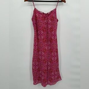 Long Paige Paisley Pink Feminine Dress Lined with thin straps so‎ pretty size 6